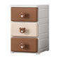 Contemporary Wardrobe Cabinet With Drawer Plastic Storage Cabinet 11.8"L x 15"W x 19.7"H White-Brown Clearhalo 'Armoires & Wardrobes' 'armoires_wardrobes' 'Bedroom Furniture' 'furn' 'furn_armoires_wardrobes' 'Furniture' 5900256
