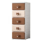Contemporary Wardrobe Cabinet With Drawer Plastic Storage Cabinet 11.8"L x 15"W x 31.5"H White-Brown Clearhalo 'Armoires & Wardrobes' 'armoires_wardrobes' 'Bedroom Furniture' 'furn' 'furn_armoires_wardrobes' 'Furniture' 5900260