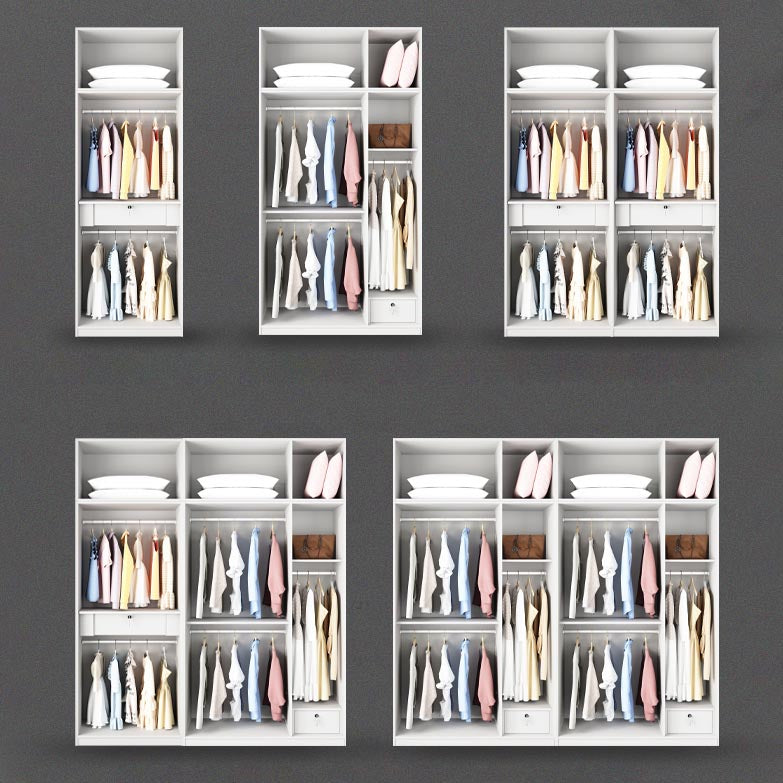 Hout- en glazen kledingkastkast eigentijds scharnierende garderobe kast