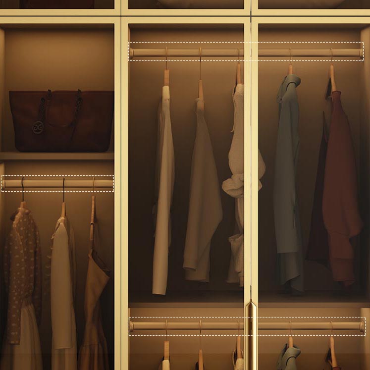 Hout- en glazen kledingkastkast eigentijds scharnierende garderobe kast