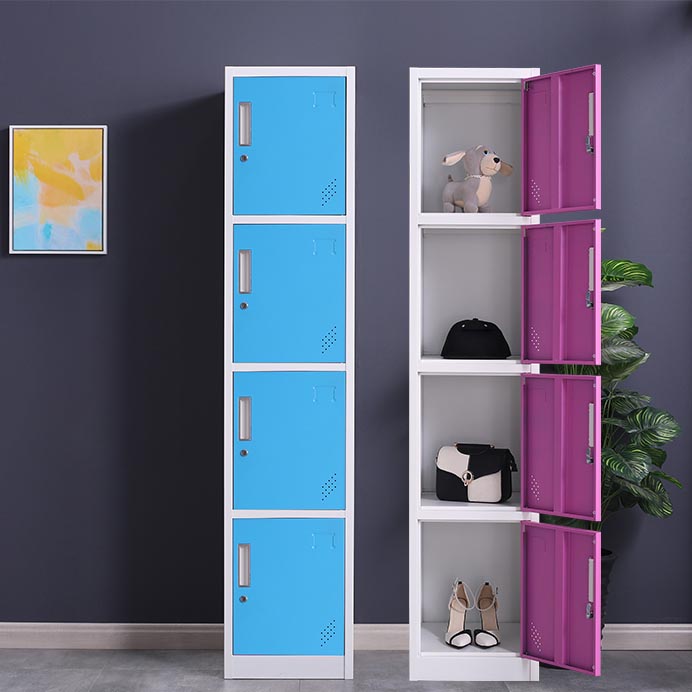 Hinged Steel Wardrobe Cabinet Contemporary Wardrobe Armoire for Home