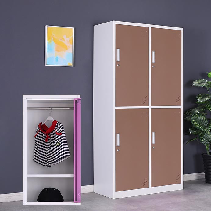 Hinged Steel Wardrobe Cabinet Contemporary Wardrobe Armoire for Home