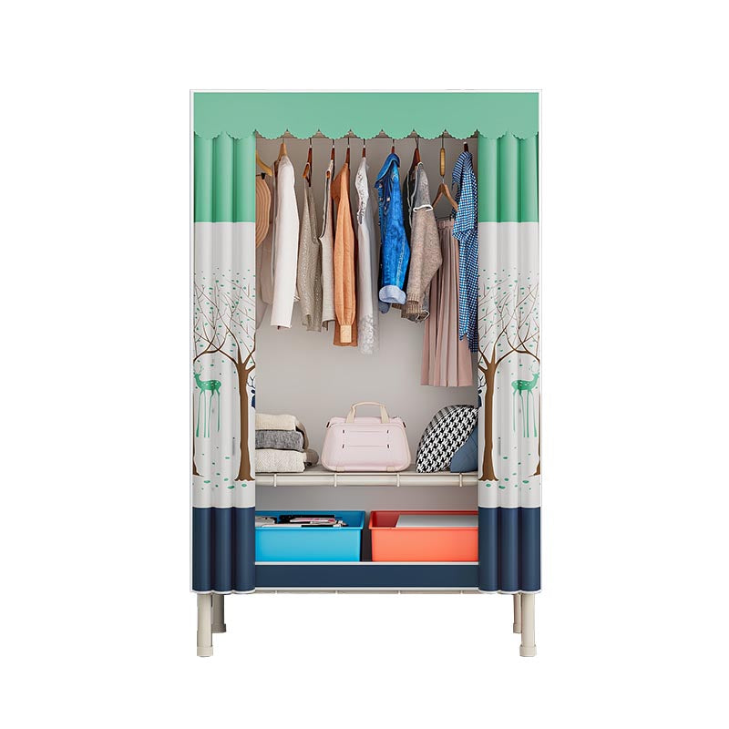 Armoire contemporaine Armoire en acier étagères réglables placis de garde-robe pour chambre à coucher