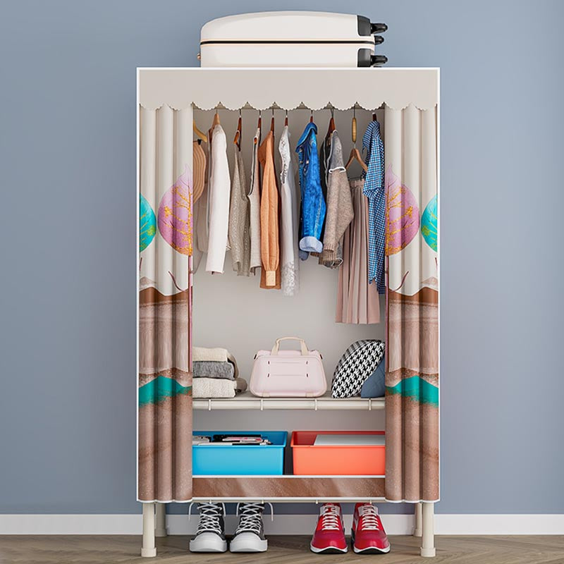 Armoire contemporaine Armoire en acier étagères réglables placis de garde-robe pour chambre à coucher