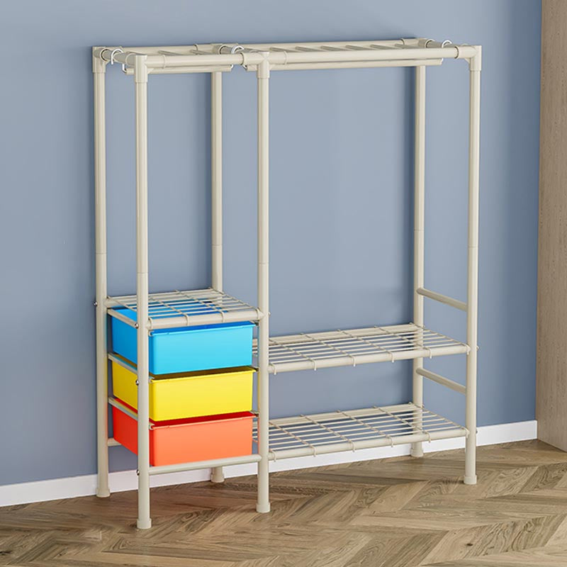 Armoire contemporaine Armoire en acier étagères réglables placis de garde-robe pour chambre à coucher