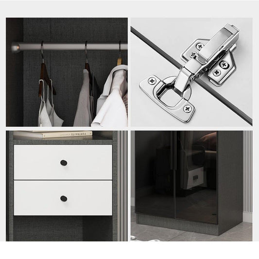 Zeitgenössische Garderobe -Armen mit Regalen Holz und Glasgarderobe Schrank