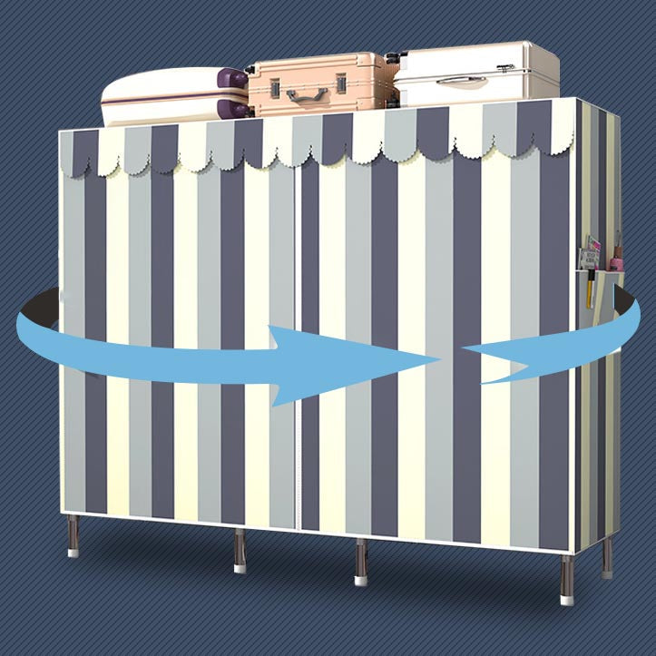 Asta di stoffa a 3 livelli di guardaroba in metallo moderno incluso l'armadio del guardaroba