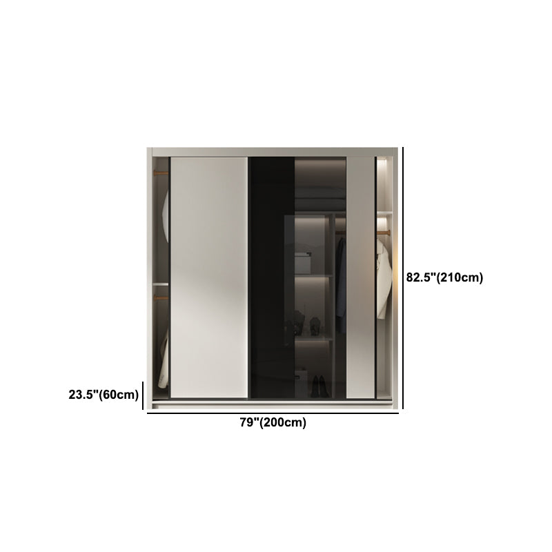 Armadio in legno in stile contemporaneo armadio a colori bianco con porta scorrevole