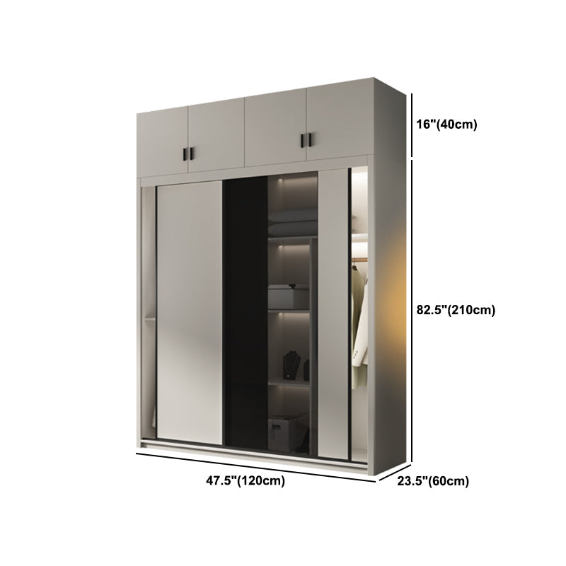 Armadio in legno in stile contemporaneo armadio a colori bianco con porta scorrevole