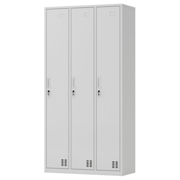 Contemporary Style Wardrobe Armoire Metal Wardrobe Closet with Locks 35.5"L x 16.5"W x 71"H White 3 Clearhalo 'Armoires & Wardrobes' 'armoires_wardrobes' 'Bedroom Furniture' 'furn' 'furn_armoires_wardrobes' 'Furniture' 5900539