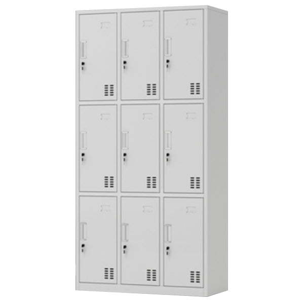 Contemporary Style Wardrobe Armoire Metal Wardrobe Closet with Locks 35.5"L x 16.5"W x 71"H White 9 Clearhalo 'Armoires & Wardrobes' 'armoires_wardrobes' 'Bedroom Furniture' 'furn' 'furn_armoires_wardrobes' 'Furniture' 5900548