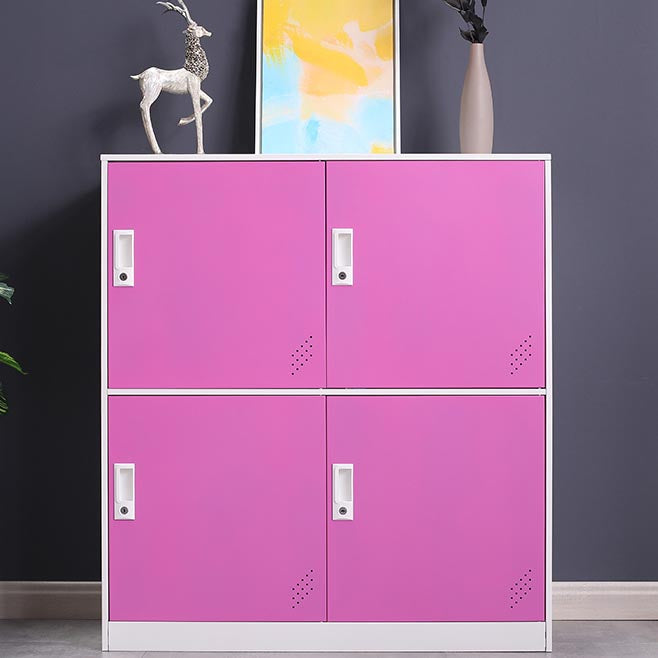Contemporary Style Wardrobe Armoire Metal Wardrobe Closet with Locks 35"L x 16"W x 39"H Pink 4 Clearhalo 'Armoires & Wardrobes' 'armoires_wardrobes' 'Bedroom Furniture' 'furn' 'furn_armoires_wardrobes' 'Furniture' 5900550