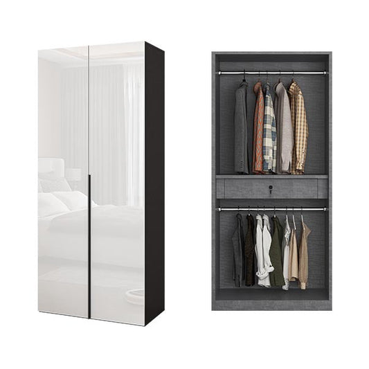 Contemporary Style Wood Wardrobe White Colour Wardrobe Closet with 1 Drawer Armoires & Wardrobes