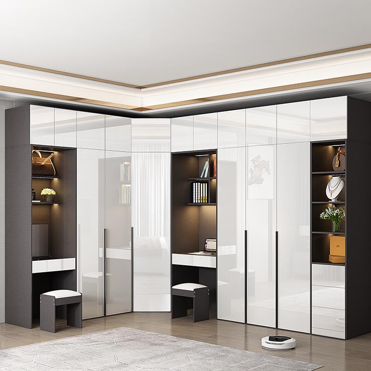 Zeitgenössischer Stil Holzgarderobe weißer Farbschrankschrank mit 1 Schublade