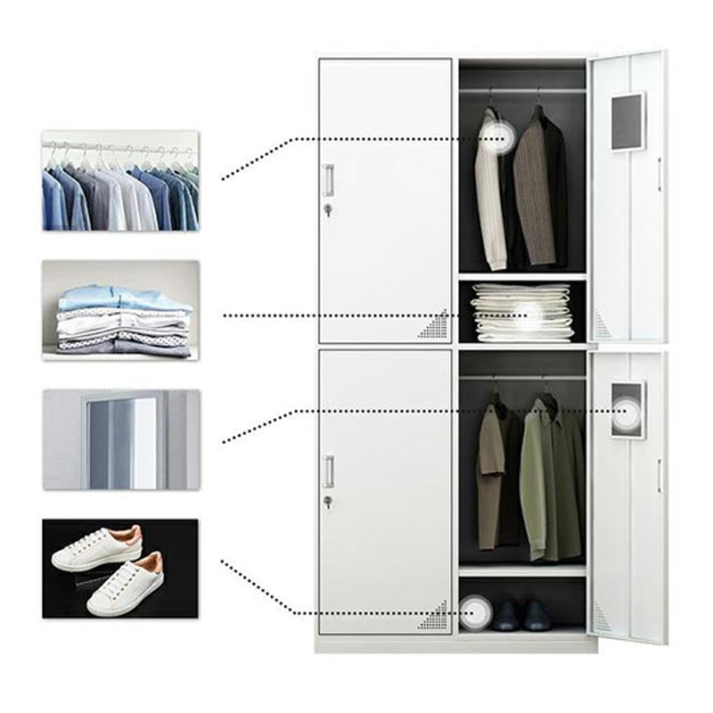 Eigentijdse garderobe armoire witte kleur stalen garderobe kast met sloten