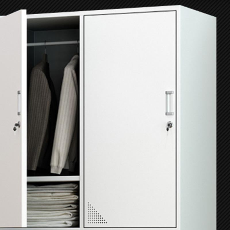 Eigentijdse garderobe armoire witte kleur stalen garderobe kast met sloten