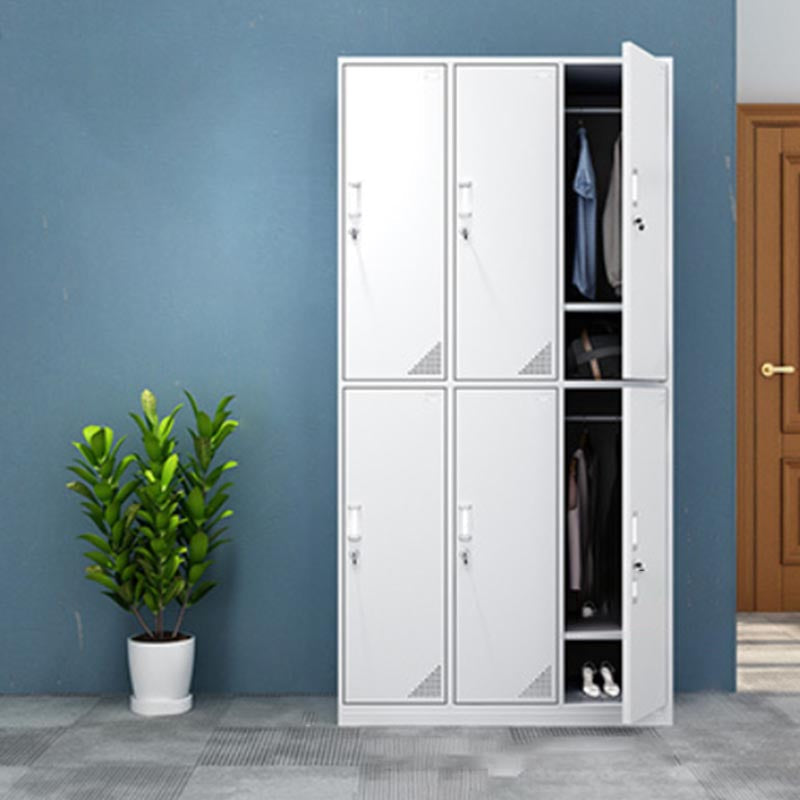 Eigentijdse garderobe armoire witte kleur stalen garderobe kast met sloten