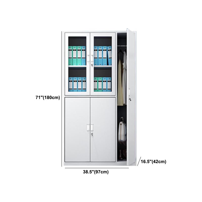 Eigentijdse garderobe armoire witte kleur stalen garderobe kast met sloten
