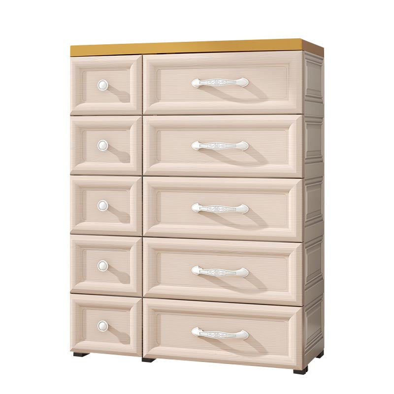 Contemporary Non-Hanging Armoire Plastic Wardrobe Closet,29.13" D x 13.78" W x 39.37" H Brown Clearhalo 'Armoires & Wardrobes' 'armoires_wardrobes' 'Bedroom Furniture' 'furn' 'furn_armoires_wardrobes' 'Furniture' 5900790