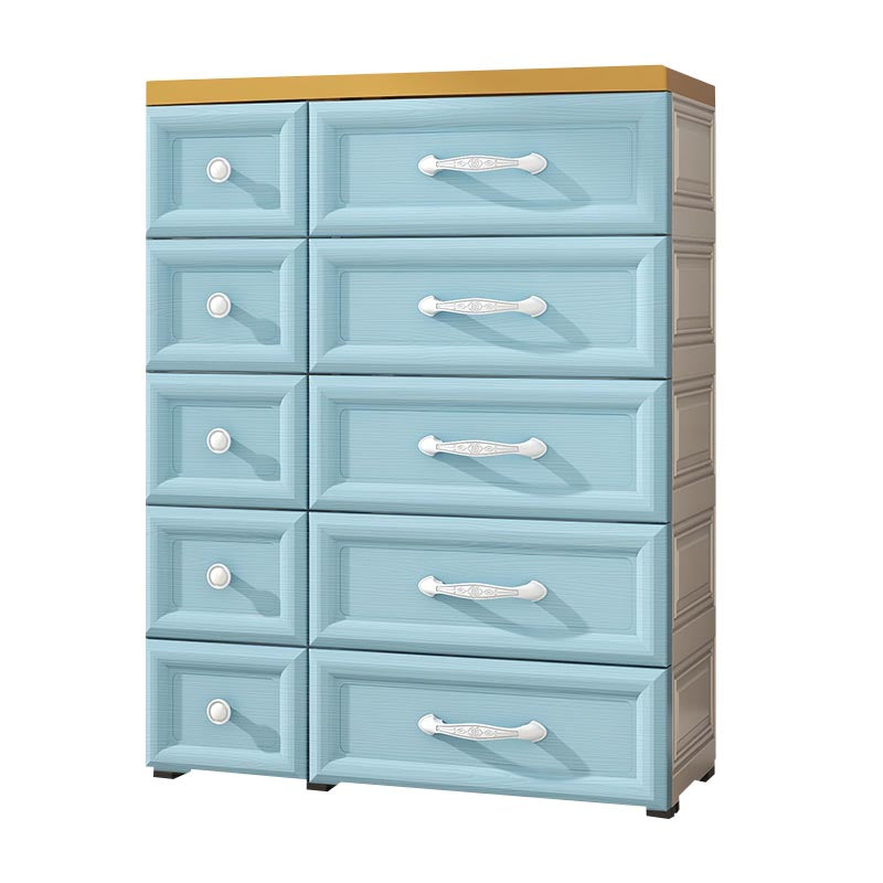 Contemporary Non-Hanging Armoire Plastic Wardrobe Closet,29.13" D x 13.78" W x 39.37" H Blue Clearhalo 'Armoires & Wardrobes' 'armoires_wardrobes' 'Bedroom Furniture' 'furn' 'furn_armoires_wardrobes' 'Furniture' 5900793
