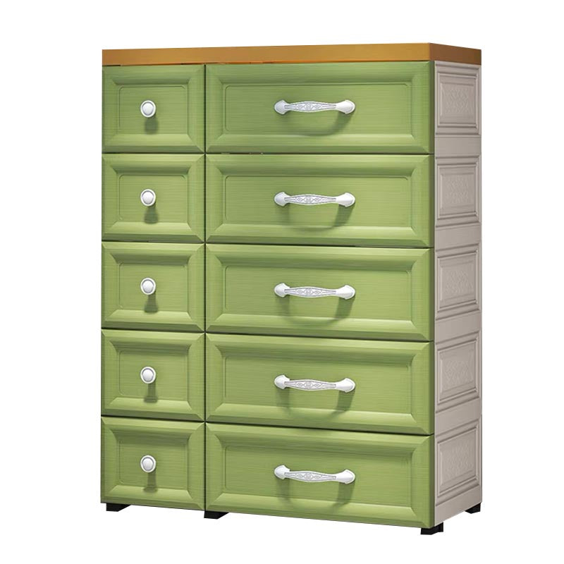 Contemporary Non-Hanging Armoire Plastic Wardrobe Closet,29.13" D x 13.78" W x 39.37" H Green Clearhalo 'Armoires & Wardrobes' 'armoires_wardrobes' 'Bedroom Furniture' 'furn' 'furn_armoires_wardrobes' 'Furniture' 5900794