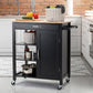 Estilo moderno 35.83 "H Cart de cocina enrollable H Madera Rectangular Kitchen Island Cart