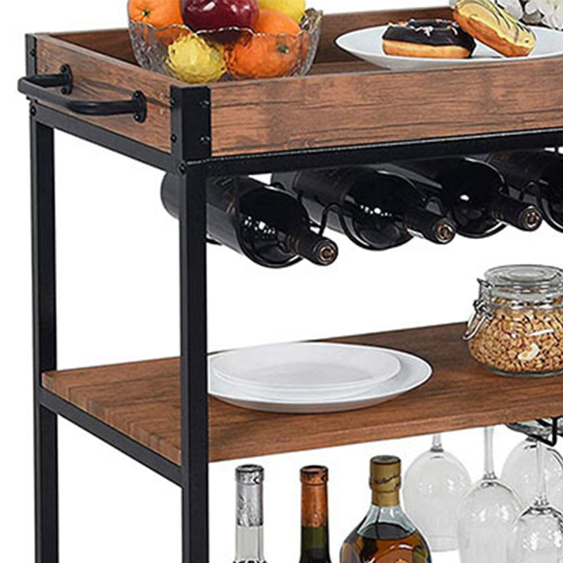 31,50 "Trolly da cucina tradizionale in cima al carrello in legno per sala da pranzo