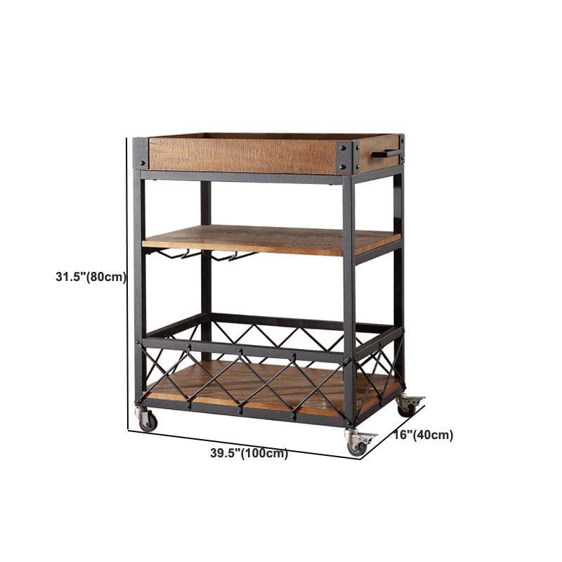 31,50 "Trolly da cucina tradizionale in cima al carrello in legno per sala da pranzo