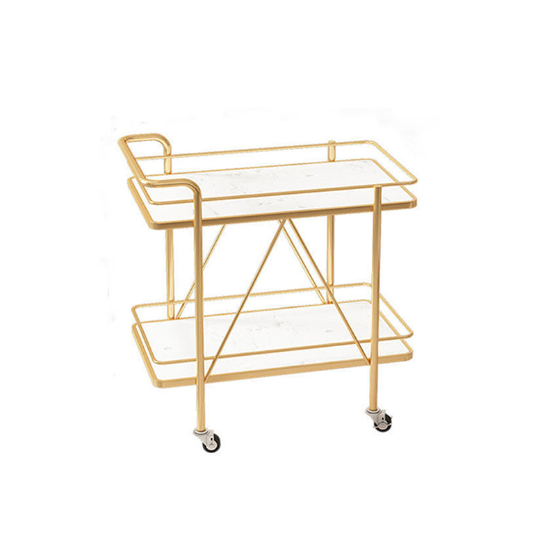 Modern Style Stone Prep Table Rolling Metal Prep Table for Home