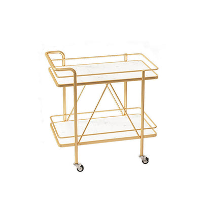 Modern Style Stone Prep Table Rolling Metal Prep Table for Home