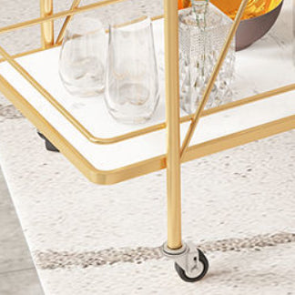 Modern Style Stone Prep Table Rolling Metal Prep Table for Home
