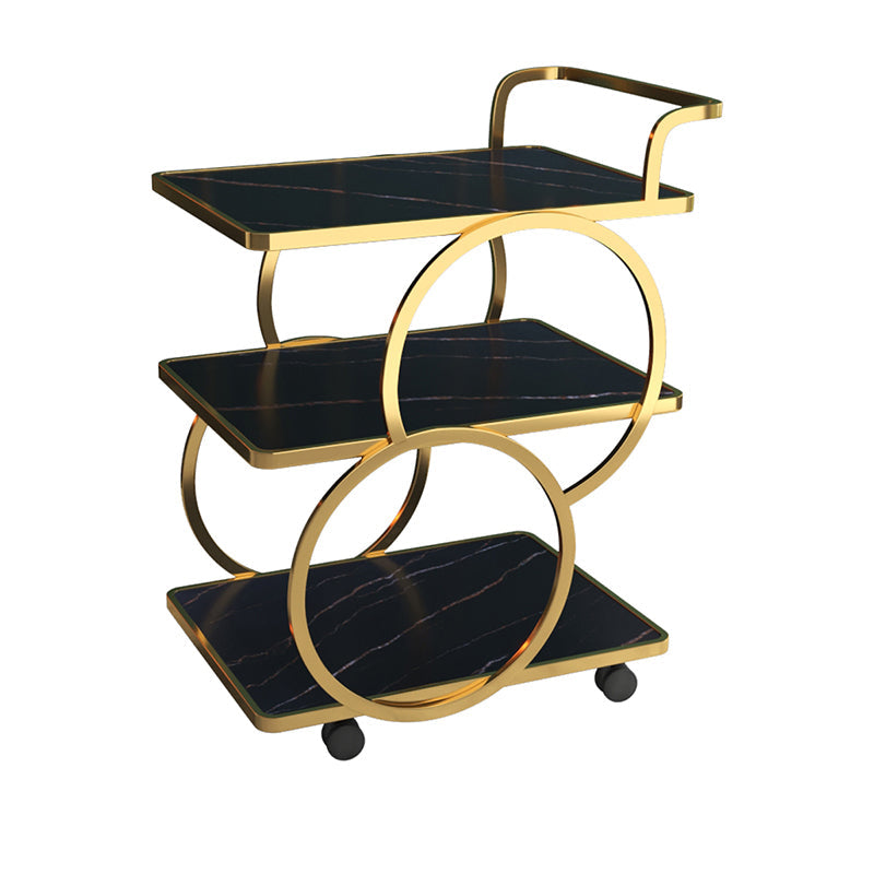 Tavolo da preparazione a rotolamento contemporaneo da 31,5 "H tavolo da preparazione in metallo rettangolare per sala da pranzo