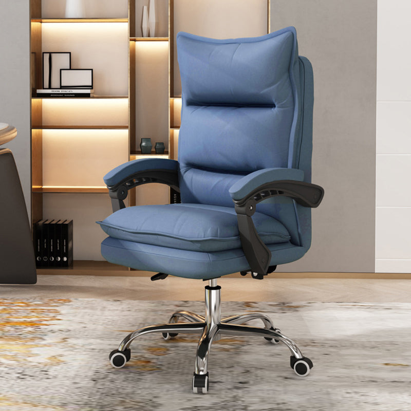 Contemporary Executive Chair High Back Upholstered Managers Chair Blue 1 Piece Without Footrest Clearhalo 'furn' 'furn_office_chair' 'Furniture' 'Office Chairs' 'Office Furniture' 'office_chair' 5901683