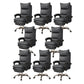 Contemporary Executive Chair High Back Upholstered Managers Chair Dark Gray 8 Piece Set With Footrest Clearhalo 'furn' 'furn_office_chair' 'Furniture' 'Office Chairs' 'Office Furniture' 'office_chair' 5901687