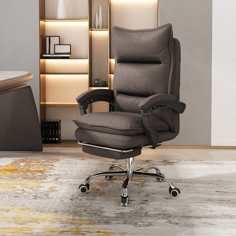Contemporary Executive Chair High Back Upholstered Managers Chair Coffee 1 Piece With Footrest Clearhalo 'furn' 'furn_office_chair' 'Furniture' 'Office Chairs' 'Office Furniture' 'office_chair' 5901688