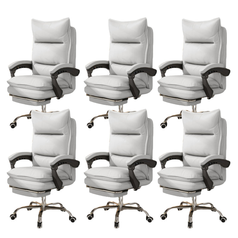 Contemporary Executive Chair High Back Upholstered Managers Chair White 6 Piece Set With Footrest Clearhalo 'furn' 'furn_office_chair' 'Furniture' 'Office Chairs' 'Office Furniture' 'office_chair' 5901701