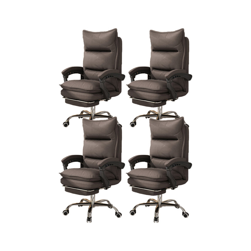 Contemporary Executive Chair High Back Upholstered Managers Chair Coffee 4 Piece Set With Footrest Clearhalo 'furn' 'furn_office_chair' 'Furniture' 'Office Chairs' 'Office Furniture' 'office_chair' 5901712