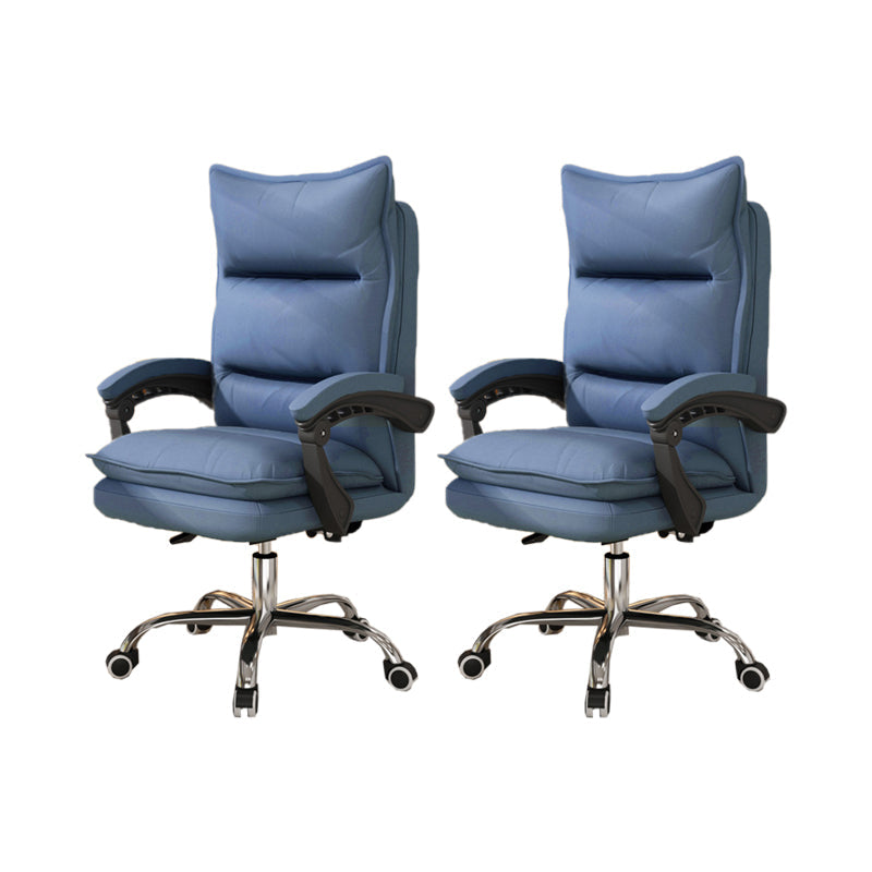 Contemporary Executive Chair High Back Upholstered Managers Chair Blue 2 Piece Set Without Footrest Clearhalo 'furn' 'furn_office_chair' 'Furniture' 'Office Chairs' 'Office Furniture' 'office_chair' 5901715