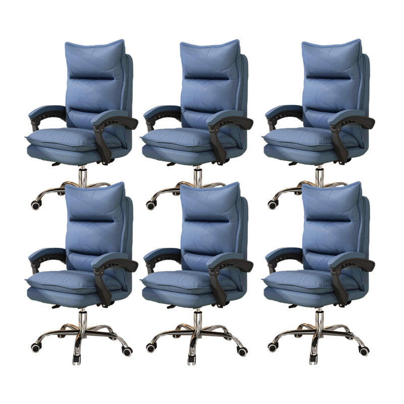Contemporary Executive Chair High Back Upholstered Managers Chair Blue 6 Piece Set Without Footrest Clearhalo 'furn' 'furn_office_chair' 'Furniture' 'Office Chairs' 'Office Furniture' 'office_chair' 5901717