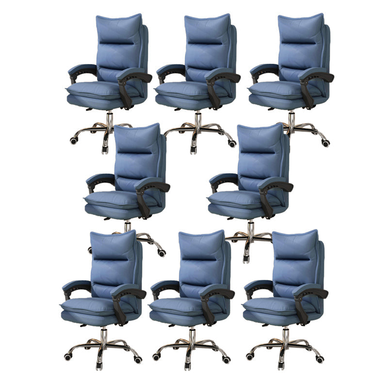 Contemporary Executive Chair High Back Upholstered Managers Chair Blue 8 Piece Set Without Footrest Clearhalo 'furn' 'furn_office_chair' 'Furniture' 'Office Chairs' 'Office Furniture' 'office_chair' 5901718