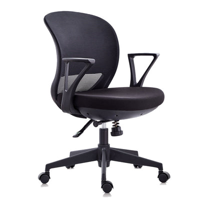 Contemporary Mid-Back Office Chair Adjustable Ergonomic Desk Chair Black 1 Piece Clearhalo 'furn' 'furn_office_chair' 'Furniture' 'Office Chairs' 'Office Furniture' 'office_chair' 5901722