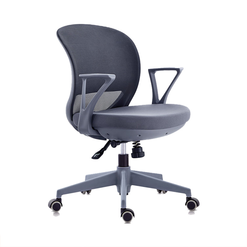 Contemporary Mid-Back Office Chair Adjustable Ergonomic Desk Chair Grey 1 Piece Clearhalo 'furn' 'furn_office_chair' 'Furniture' 'Office Chairs' 'Office Furniture' 'office_chair' 5901725