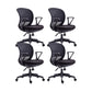 Contemporary Mid-Back Office Chair Adjustable Ergonomic Desk Chair Black 4 Piece Set Clearhalo 'furn' 'furn_office_chair' 'Furniture' 'Office Chairs' 'Office Furniture' 'office_chair' 5901726