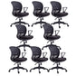 Contemporary Mid-Back Office Chair Adjustable Ergonomic Desk Chair Black 8 Piece Set Clearhalo 'furn' 'furn_office_chair' 'Furniture' 'Office Chairs' 'Office Furniture' 'office_chair' 5901730