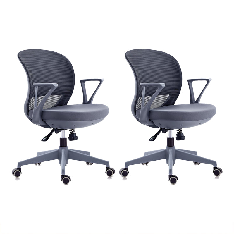 Contemporary Mid-Back Office Chair Adjustable Ergonomic Desk Chair Grey 2 Piece Set Clearhalo 'furn' 'furn_office_chair' 'Furniture' 'Office Chairs' 'Office Furniture' 'office_chair' 5901731