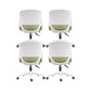 Contemporary Mid-Back Office Chair Adjustable Ergonomic Desk Chair White-Green 4 Piece Set Clearhalo 'furn' 'furn_office_chair' 'Furniture' 'Office Chairs' 'Office Furniture' 'office_chair' 5901736