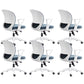 Contemporary Mid-Back Office Chair Adjustable Ergonomic Desk Chair White-Blue 6 Piece Set Clearhalo 'furn' 'furn_office_chair' 'Furniture' 'Office Chairs' 'Office Furniture' 'office_chair' 5901741
