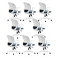 Contemporary Mid-Back Office Chair Adjustable Ergonomic Desk Chair White-Blue 8 Piece Set Clearhalo 'furn' 'furn_office_chair' 'Furniture' 'Office Chairs' 'Office Furniture' 'office_chair' 5901742