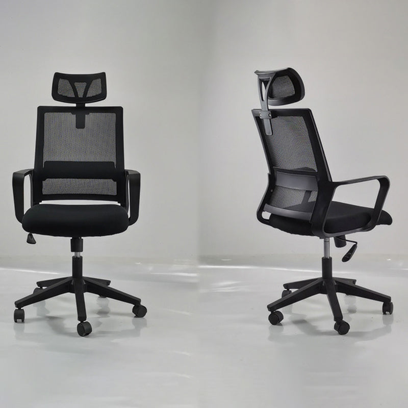 Modern Wheels Office Chair Microfiber Black Task Mid-Back Chair Clearhalo 'furn' 'furn_office_chair' 'Furniture' 'Office Chairs' 'Office Furniture' 'office_chair' 5901786
