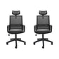 Modern Wheels Office Chair Microfiber Black Task Mid-Back Chair Matt Black 2 Piece Set Clearhalo 'furn' 'furn_office_chair' 'Furniture' 'Office Chairs' 'Office Furniture' 'office_chair' 5901787